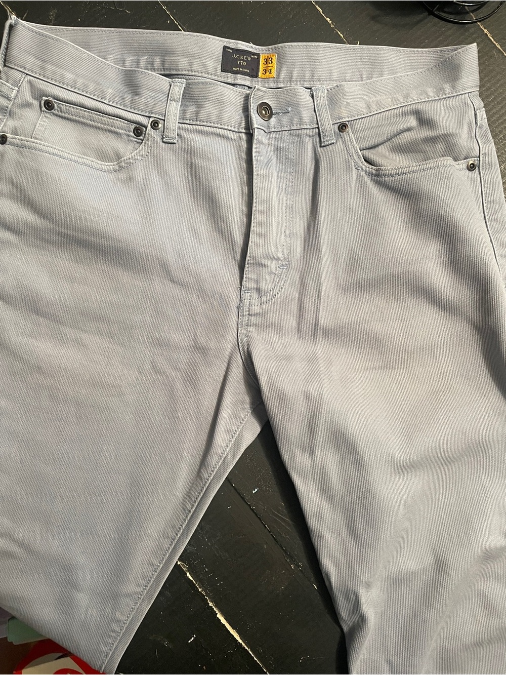 J. Crew Men’s Corduroy Pants in Pale Gray-Blue
